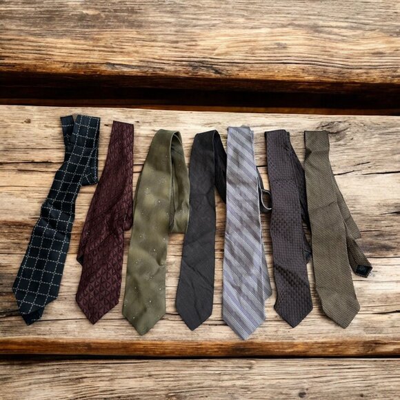 DONNA KARAN Men's Vintage Lot of 7 Neck Ties - Picture 1 of 8